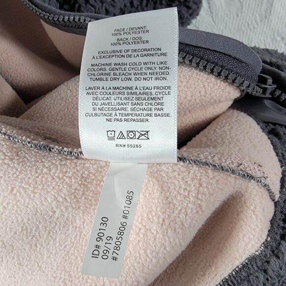 Express full zip hoodie deep pile sherpa front pockets safety stripe pink M/L - Picture 5 of 16